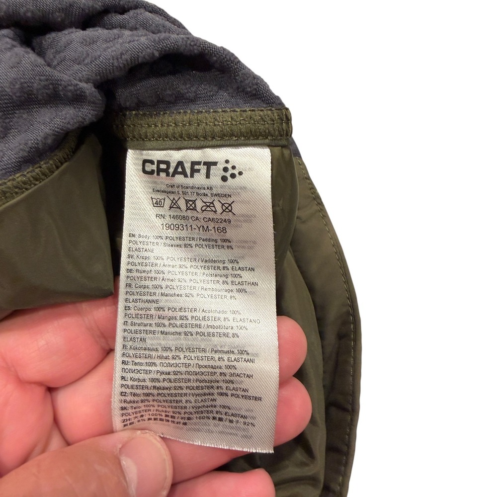 Craft Spartan Race Jacket Mens Medium Olive Grey Hybrid Insulated Hooded Full - Picture 7 of 11